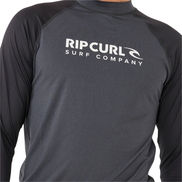 2026 Rip Curl Mens Shock UPF Long Sleeve Rash Vest 16GMRV - Black Marle